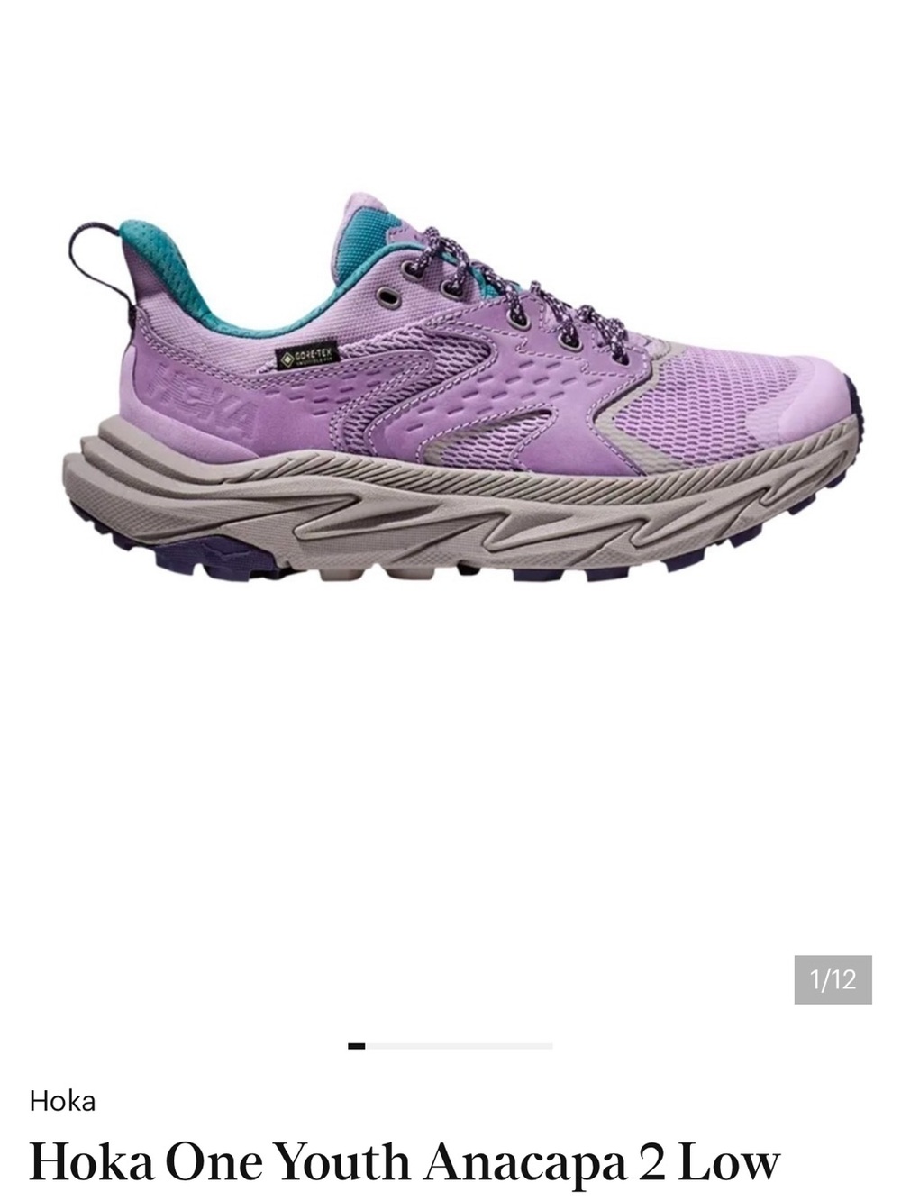 Youth size 5.5, lady’s size 7.5 Hoka Anacapa 2 Low Gore-Tex - Picture 2 of 6